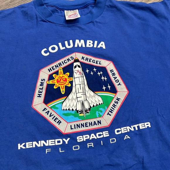 Vintage Men’s Blue Columbia Kennedy Space Center Florida T-Shirt Size XL - Picture 3 of 5